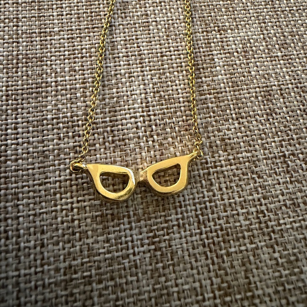 Kate Spade Lookout Glasses Gold Tone Necklace
